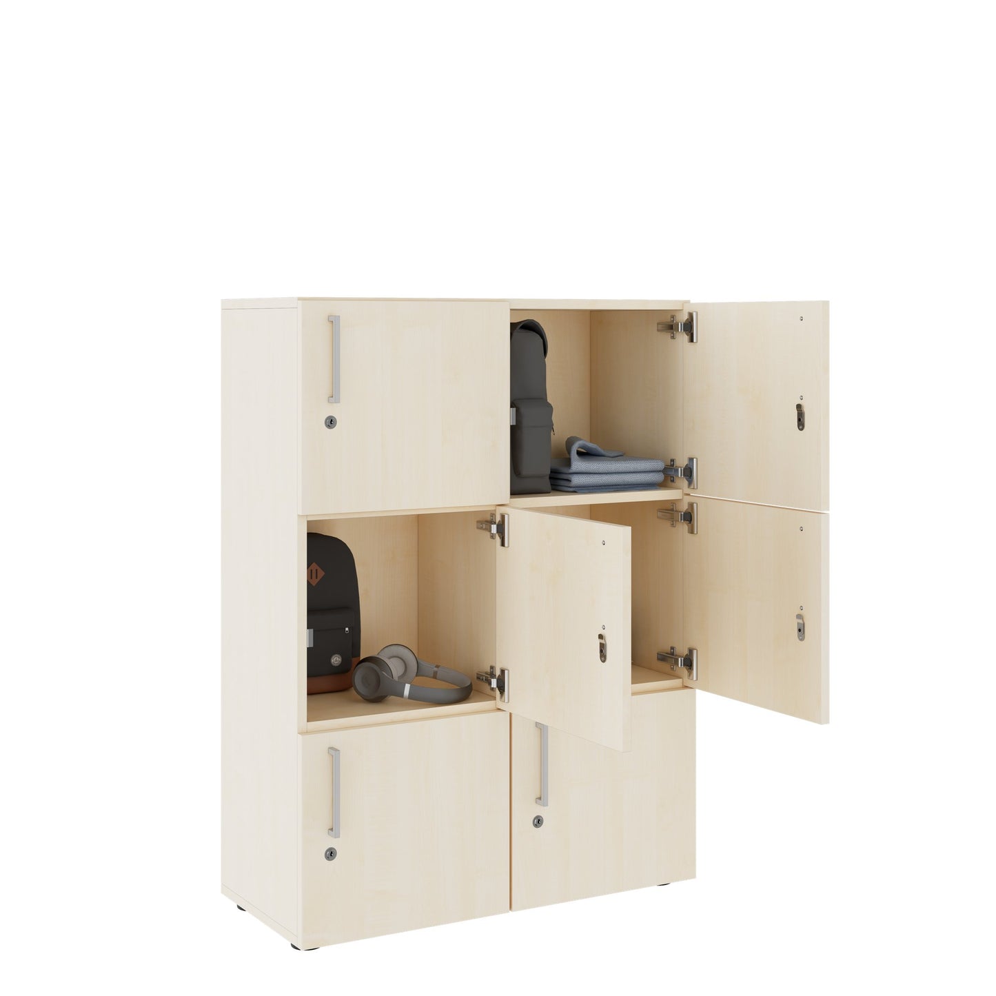 NOVA Spind | 800 x 1092 - 1444 mm (6 - 8 lockers), maple