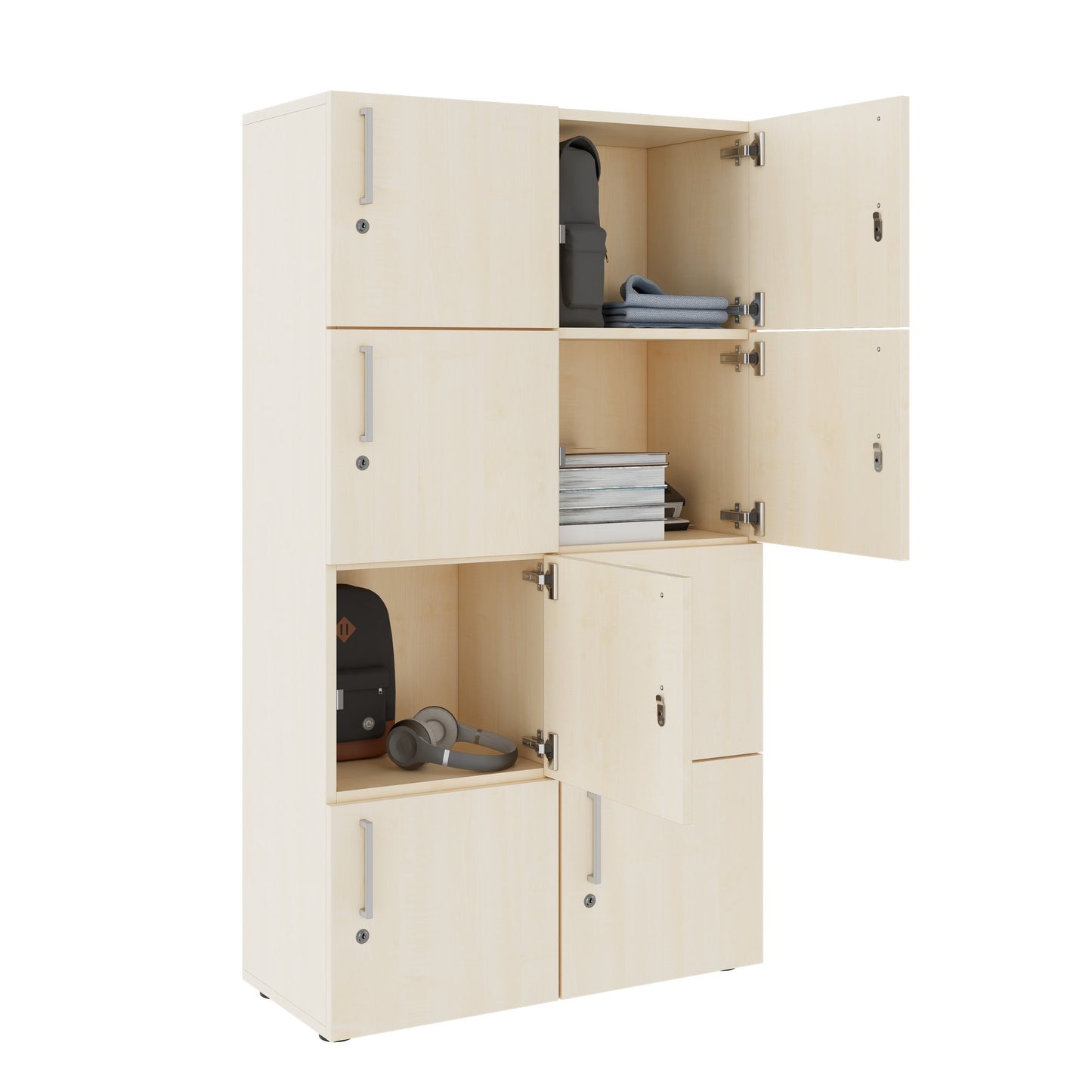 NOVA Spind | 800 x 1092 - 1444 mm (6 - 8 lockers), maple