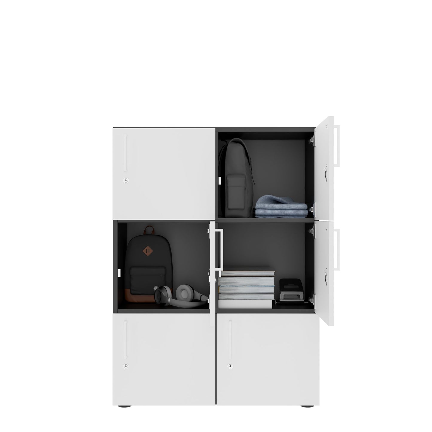 NOVA Spind | 800 x 1092 - 1444 mm (6 - 8 lockers), anthracite / white