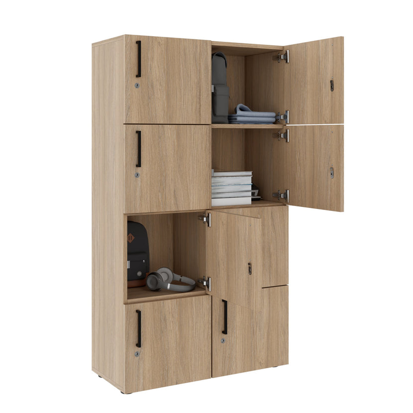 NOVA Spind | 800 x 1092 - 1444 mm (6 - 8 lockers), amber oak
