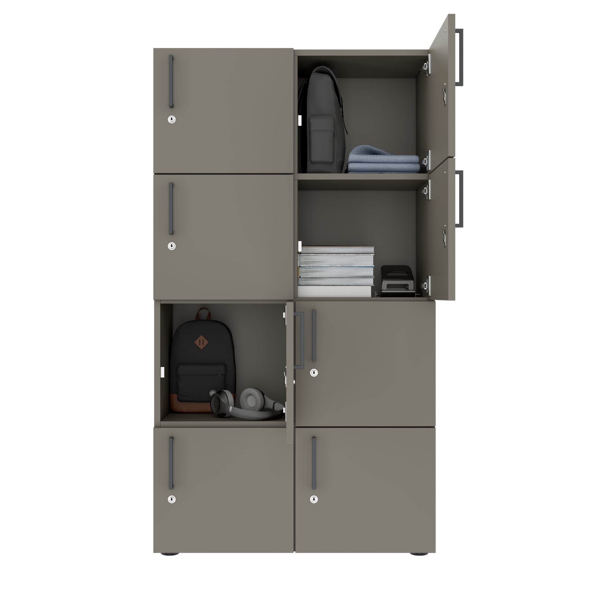 NOVA Spind | 800 x 1092 - 1444 mm (6 - 8 lockers), cubanite gray