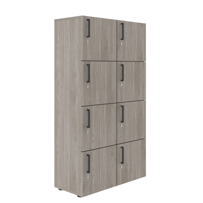 NOVA Lockers | 800 x 1092 - 1444 mm (6 - 8 lockers), gray northern oak