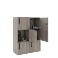 NOVA Lockers | 800 x 1092 - 1444 mm (6 - 8 lockers), gray northern oak