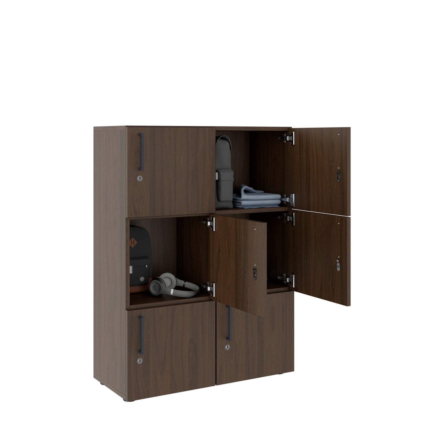 Nova Spind | 800 x 1092 - 1444 mm (6 - 8 lockers), walnut