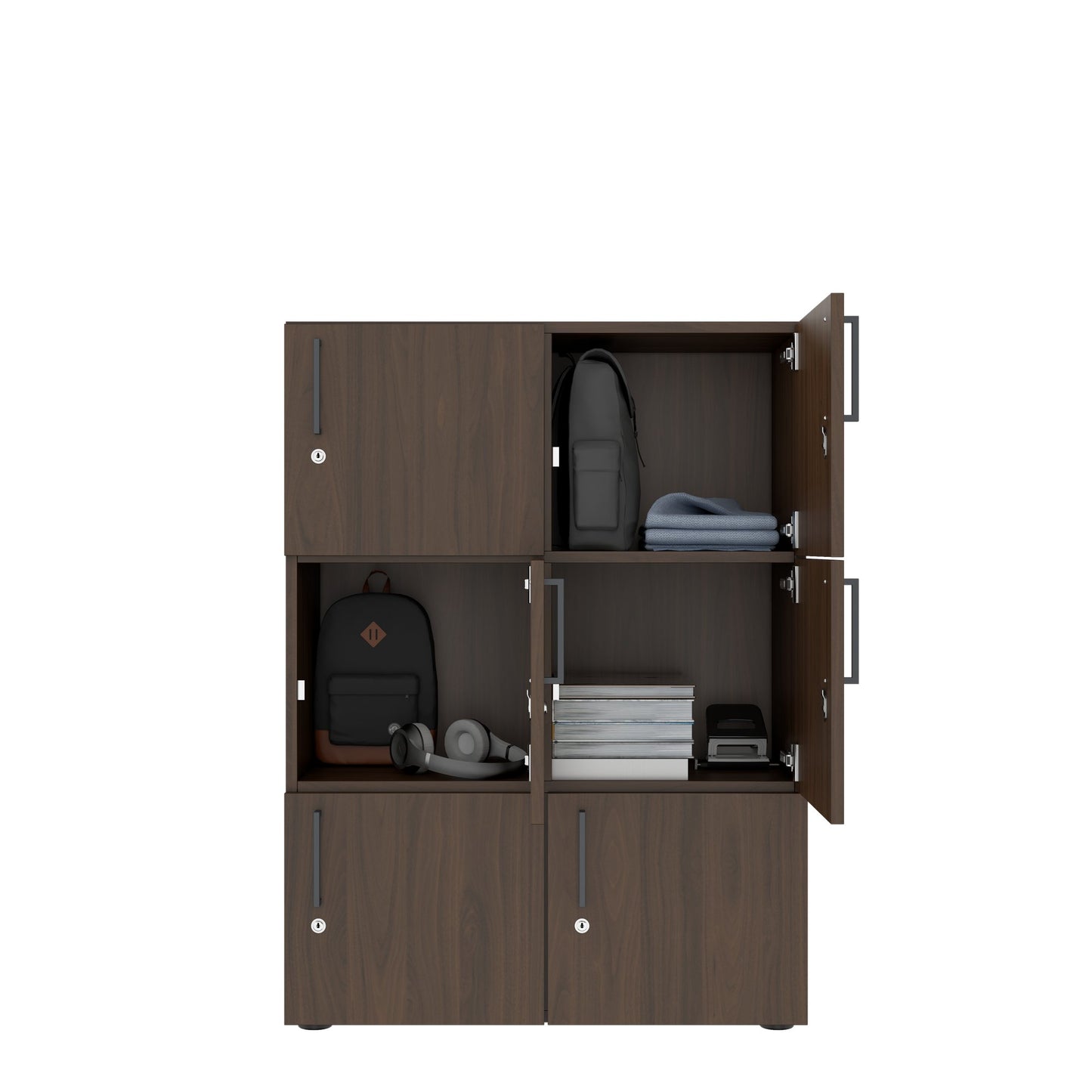 Nova Spind | 800 x 1092 - 1444 mm (6 - 8 lockers), walnut