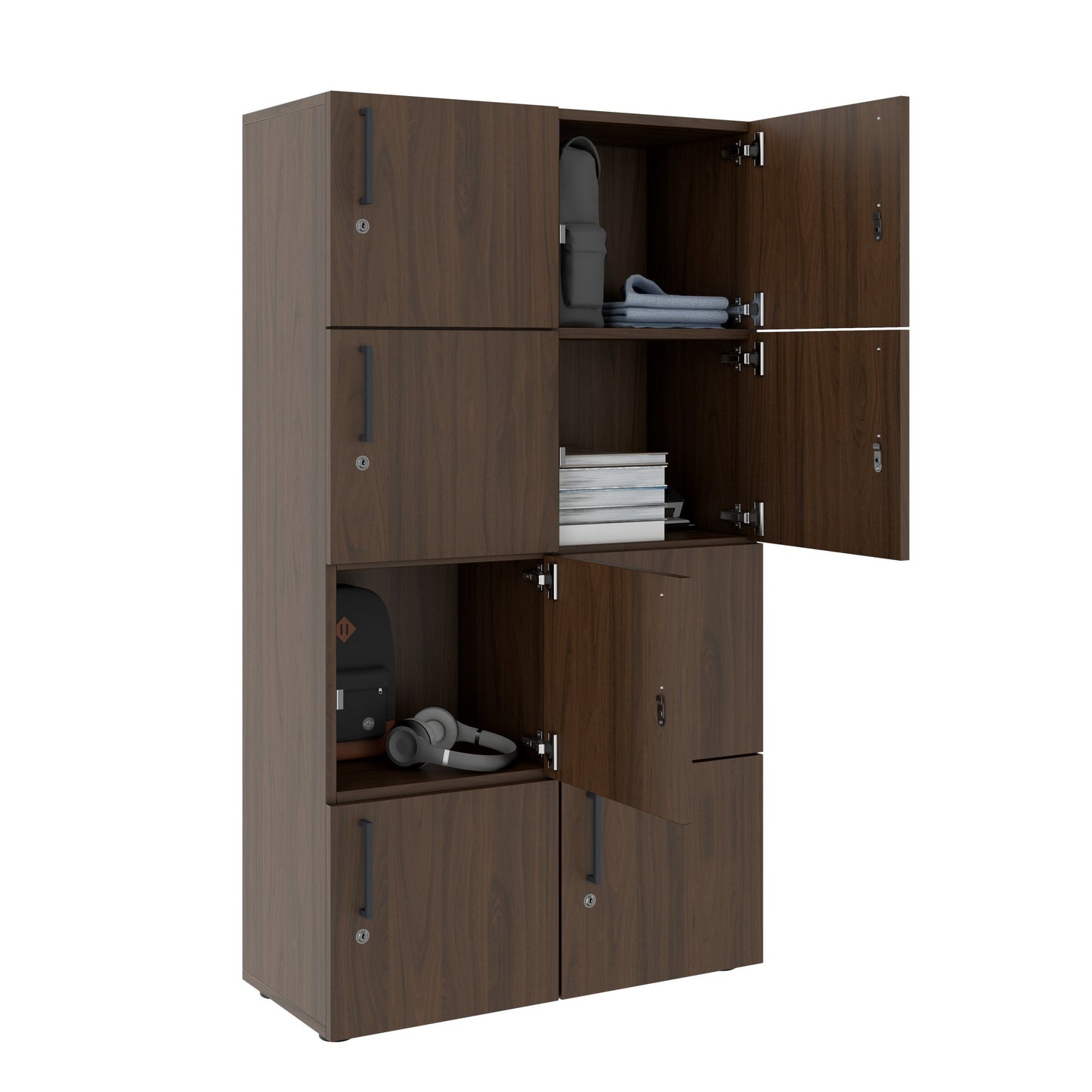 Nova Spind | 800 x 1092 - 1444 mm (6 - 8 lockers), walnut