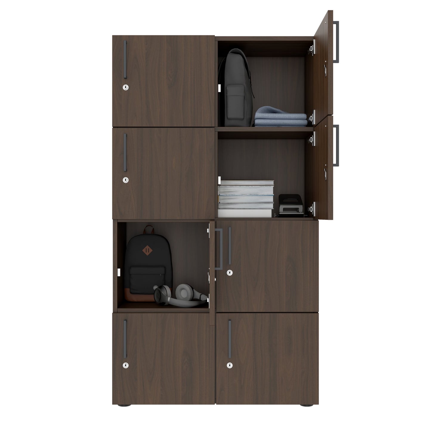 Nova Spind | 800 x 1092 - 1444 mm (6 - 8 lockers), walnut