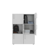 NOVA Spind | 800 x 1092 - 1444 mm (6 - 8 lockers), pearl gray