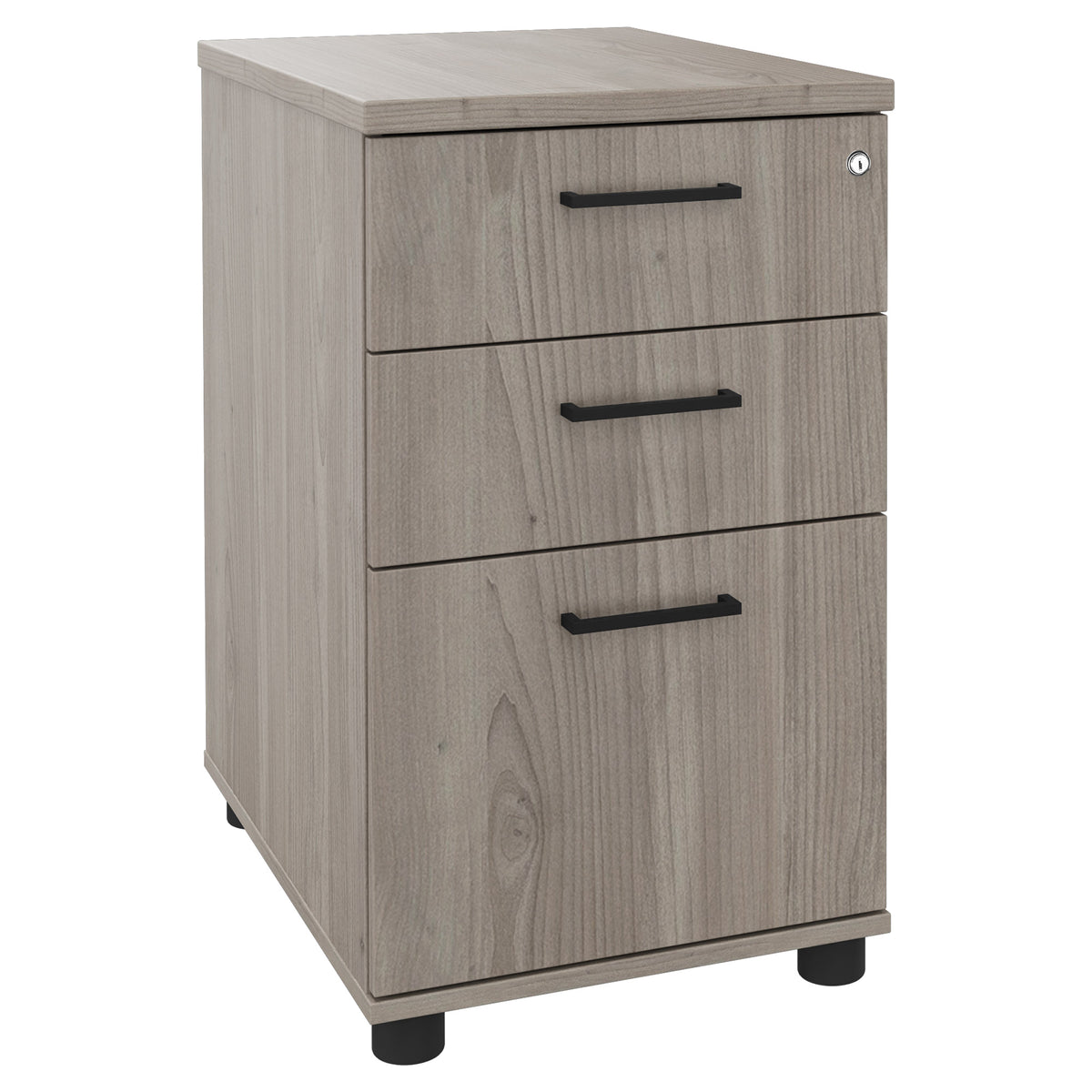 OPTIMA standing container | 600 mm deep, gray northern oak - 2 Lightbox Main Image