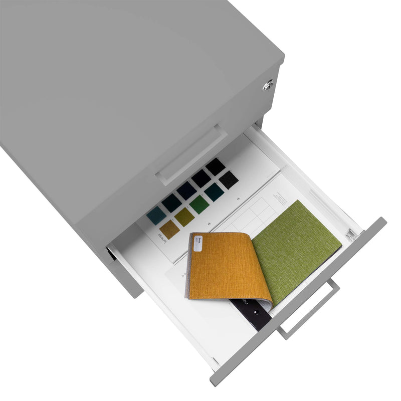 OPTIMA standing container | 600 mm deep, pearl gray - 6 Main Image