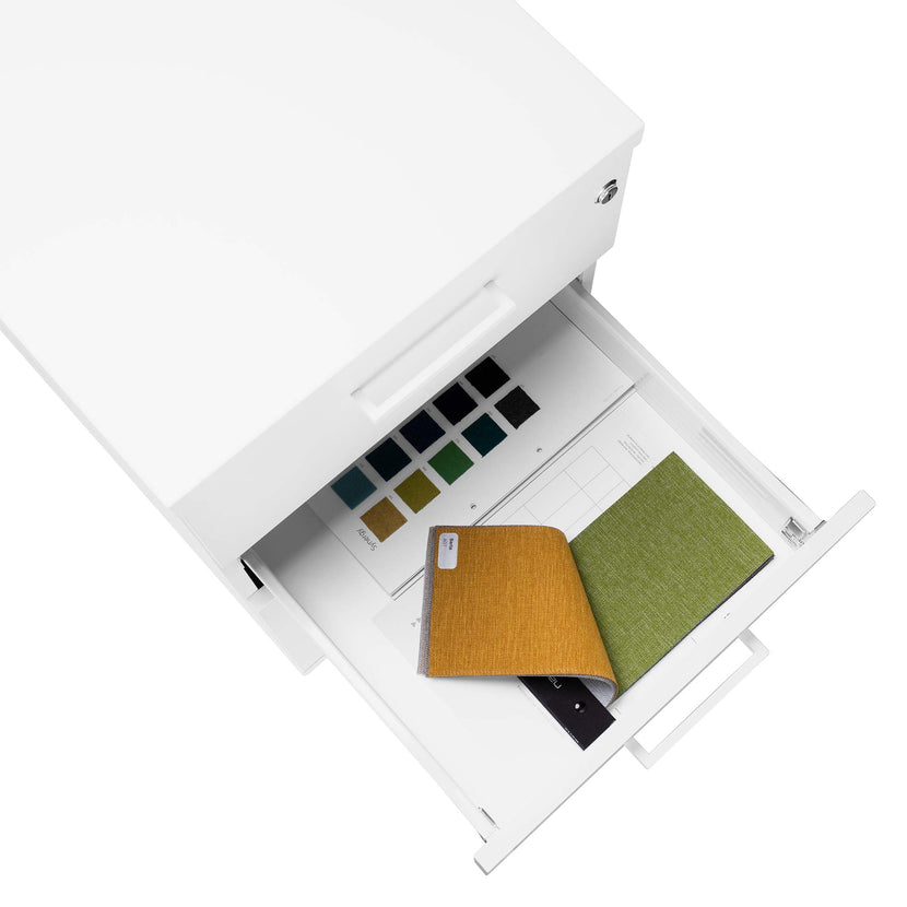 OPTIMA Conteneur de support | 600 mm de profondeur, blanc