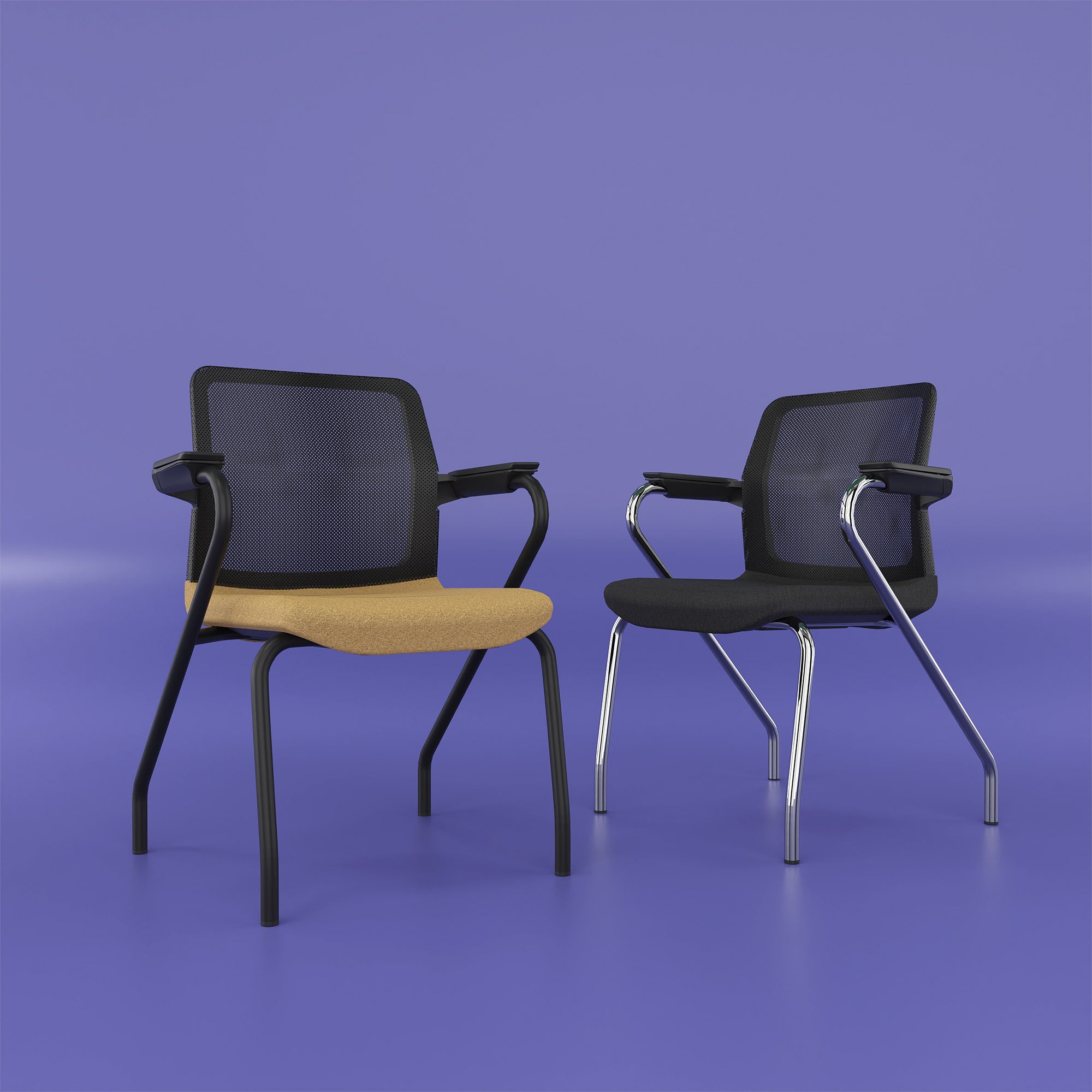 WIND conference chair | mesh back, stackable, polyester cover BERTA
