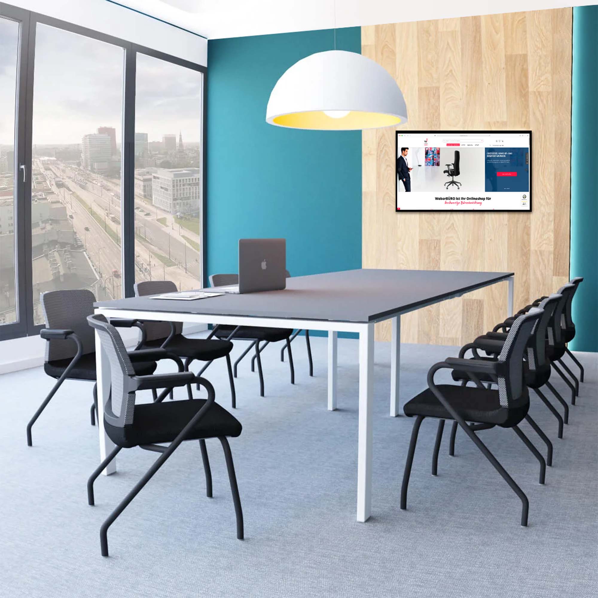 WIND conference chair | mesh back, stackable, polyester cover BERTA