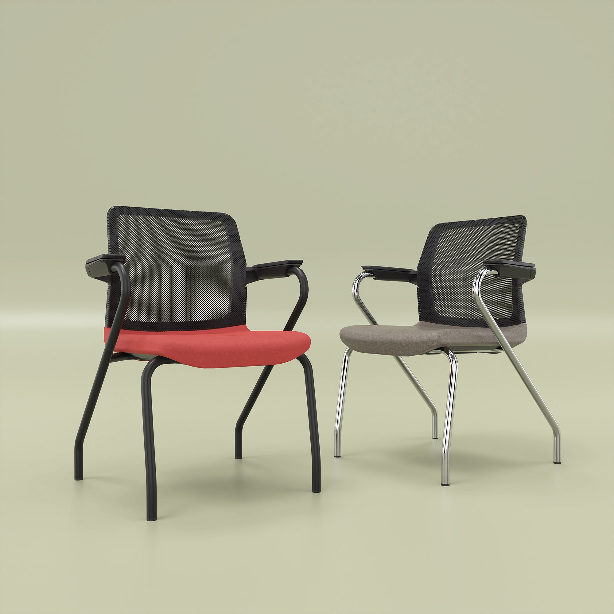 WIND conference chair | Mesh back, stackable, polyester cover LUCIA