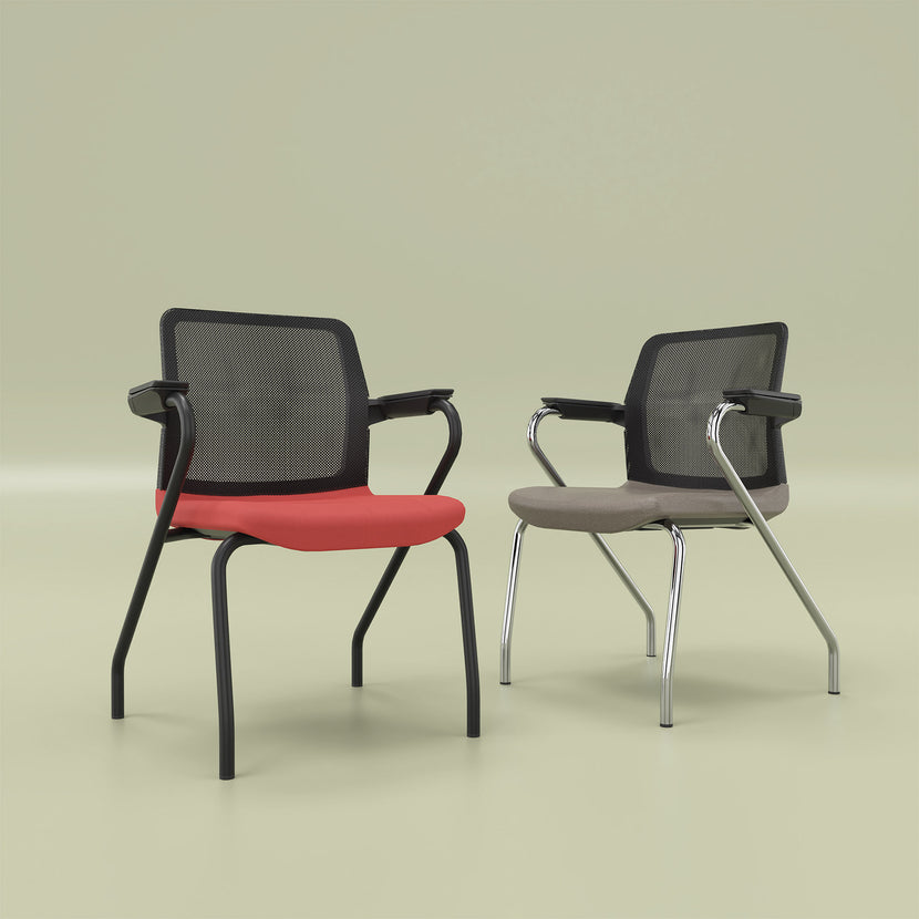WIND conference chair | Mesh back, stackable, polyester cover LUCIA