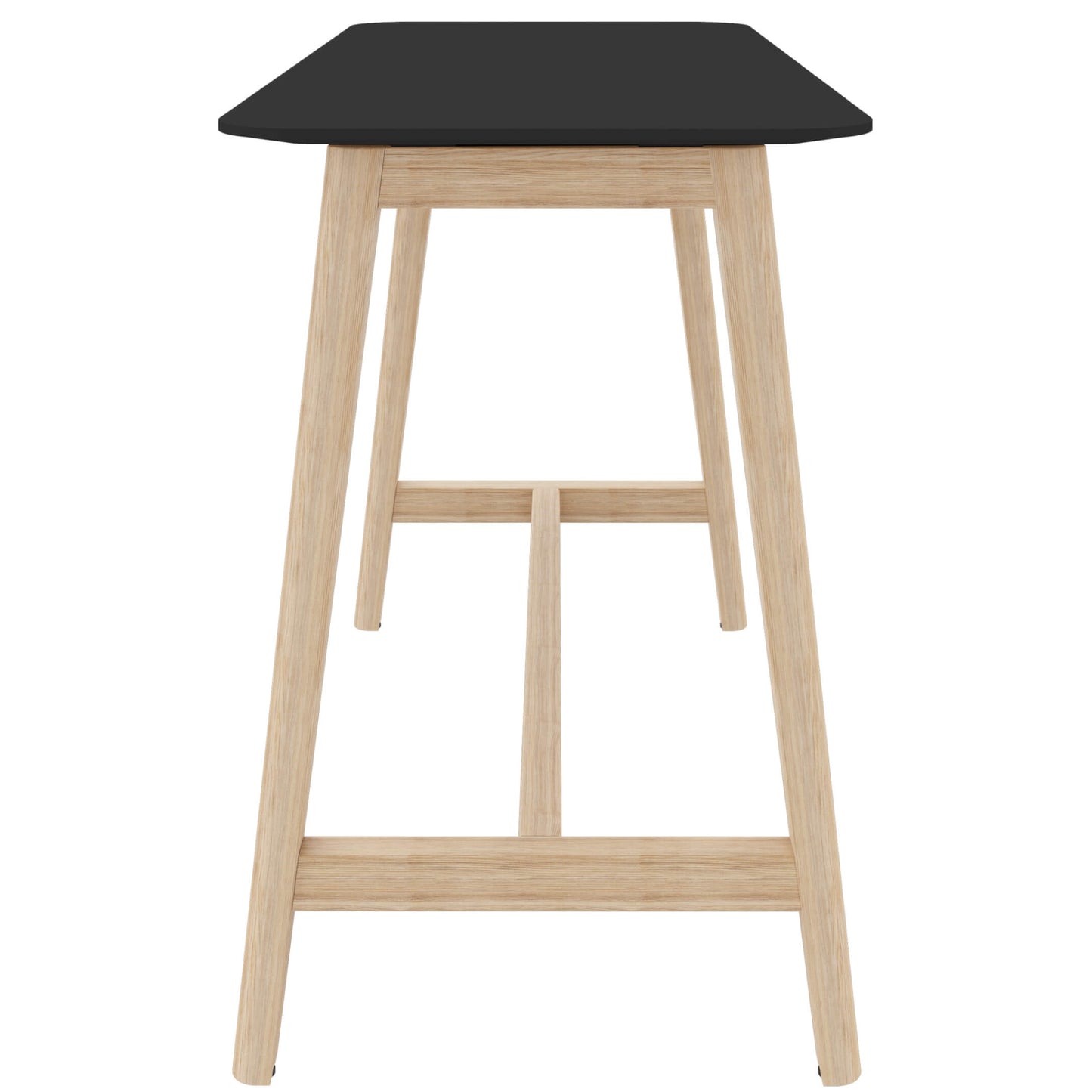 NOVA WOOD high table | Solid wood frame, 1600 x 700 mm, HPL FENIX Black