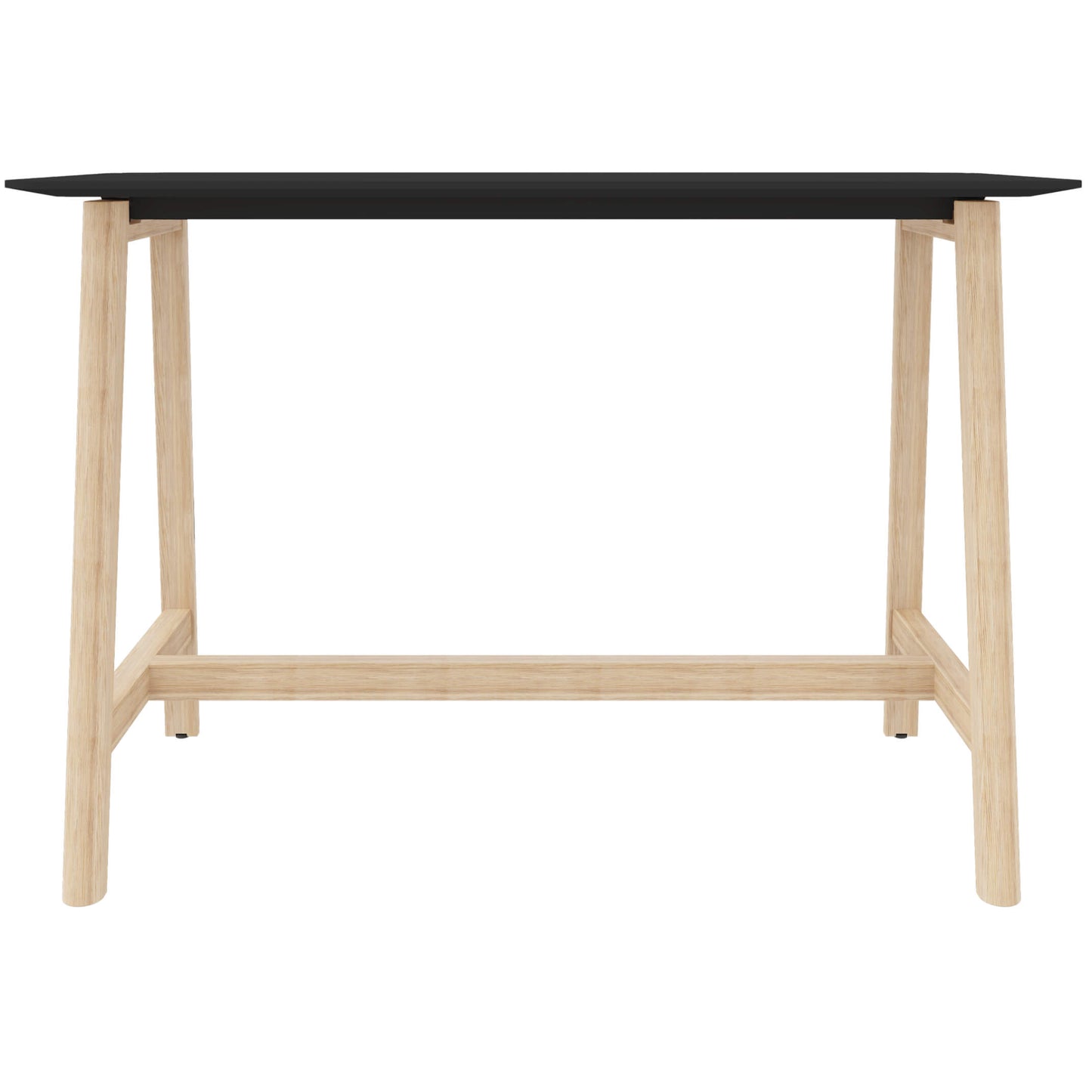 NOVA WOOD high table | Solid wood frame, 1600 x 700 mm, HPL FENIX Black