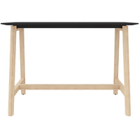 Table haute NOVA WOOD | Cadre en bois massif, 1600 x 700 mm, HPL FENIX Noir