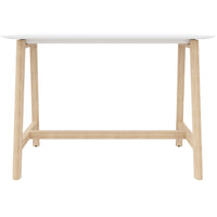 Nova Wood Hochtisch | Solid wood frame, 1600 x 700 mm, HPL white