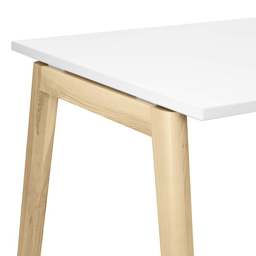 NOVA WOOD Hochtisch | Massivholz-Gestell, 1600 x 700 mm, Weiß