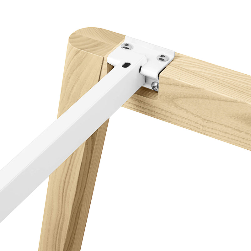 NOVA WOOD Hochtisch | Massivholz-Gestell, 1600 x 700 mm, Weiß - 8 Main Image