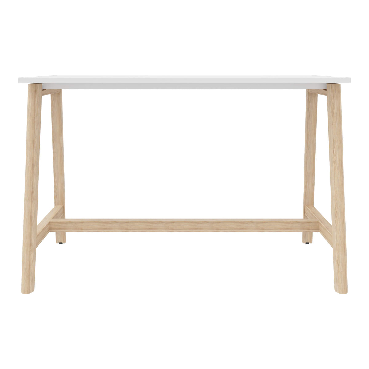 NOVA WOOD Hochtisch | Massivholz-Gestell, 1600 x 700 mm, Weiß - 3 Lightbox Main Image