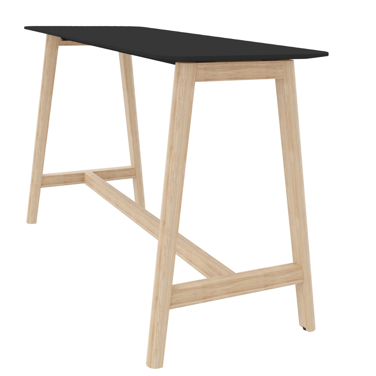 Table haute NOVA WOOD | Cadre en bois massif, 1800 x 700 mm, HPL FENIX noir