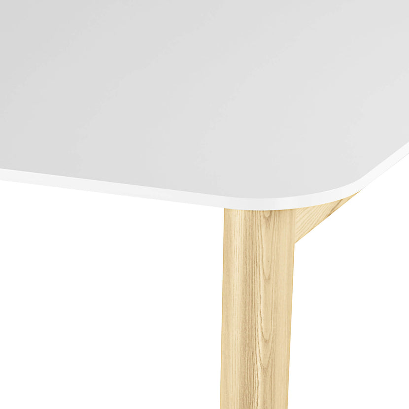 NOVA WOOD Tabella alta | Frame in legno massiccio, 1800 x 700 mm, HPL bianco