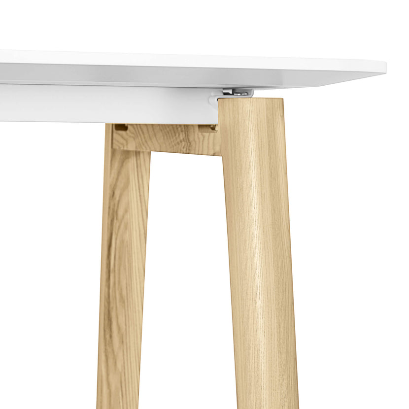 NOVA WOOD Tabella alta | Frame in legno massiccio, 1800 x 700 mm, HPL bianco