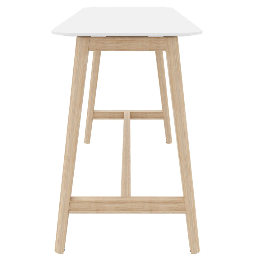 NOVA WOOD Tabella alta | Frame in legno massiccio, 1800 x 700 mm, HPL bianco