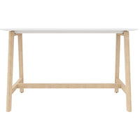 NOVA WOOD High table | Solid wood frame, 1800 x 700 mm, HPL white