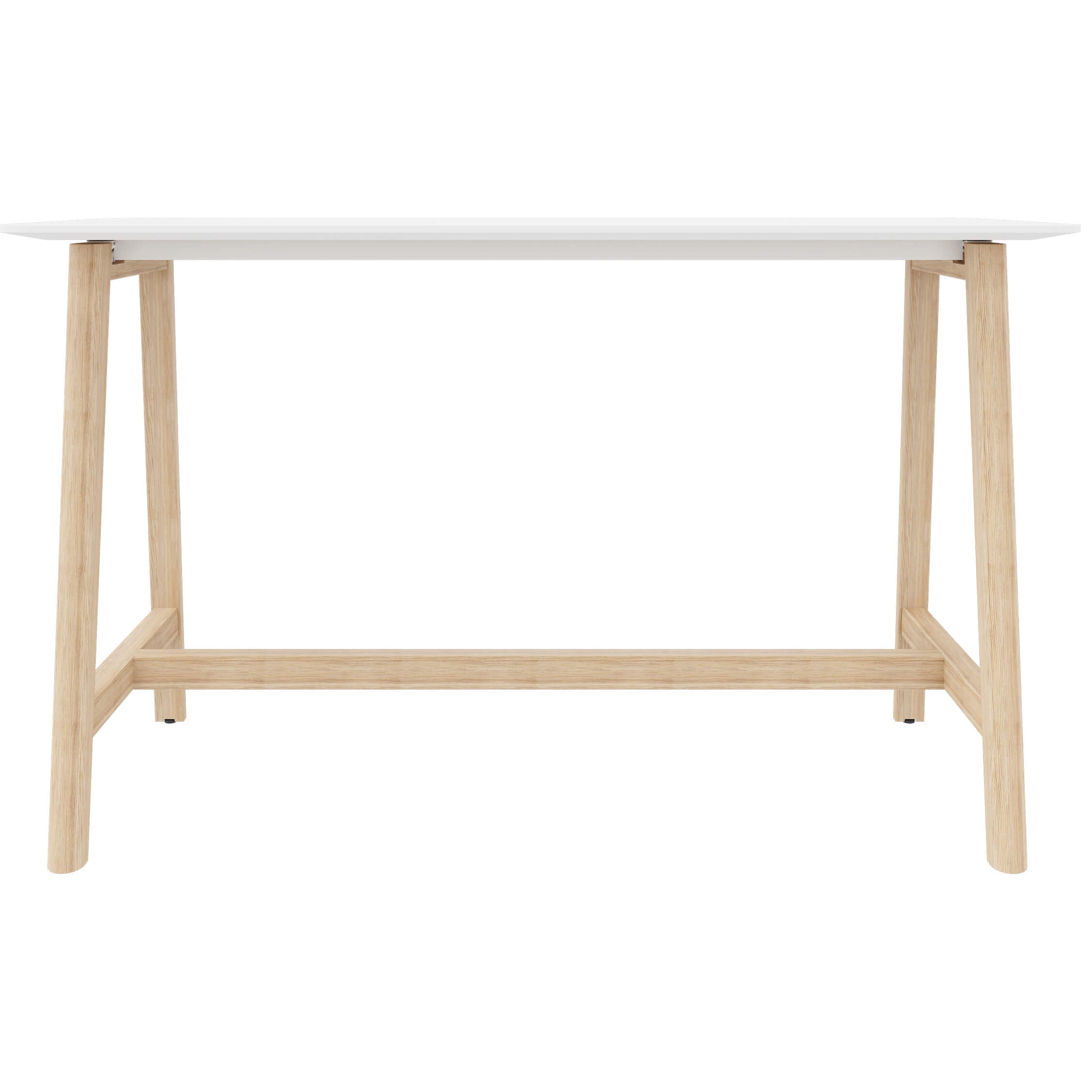 NOVA WOOD Tabella alta | Frame in legno massiccio, 1800 x 700 mm, HPL bianco