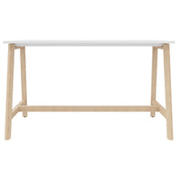 Nova Wood Hochtisch | Solid wood frame, 1800 x 700 mm, white