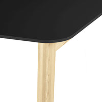 Table haute NOVA WOOD | Cadre en bois massif, 1600 x 700 mm, HPL FENIX Noir