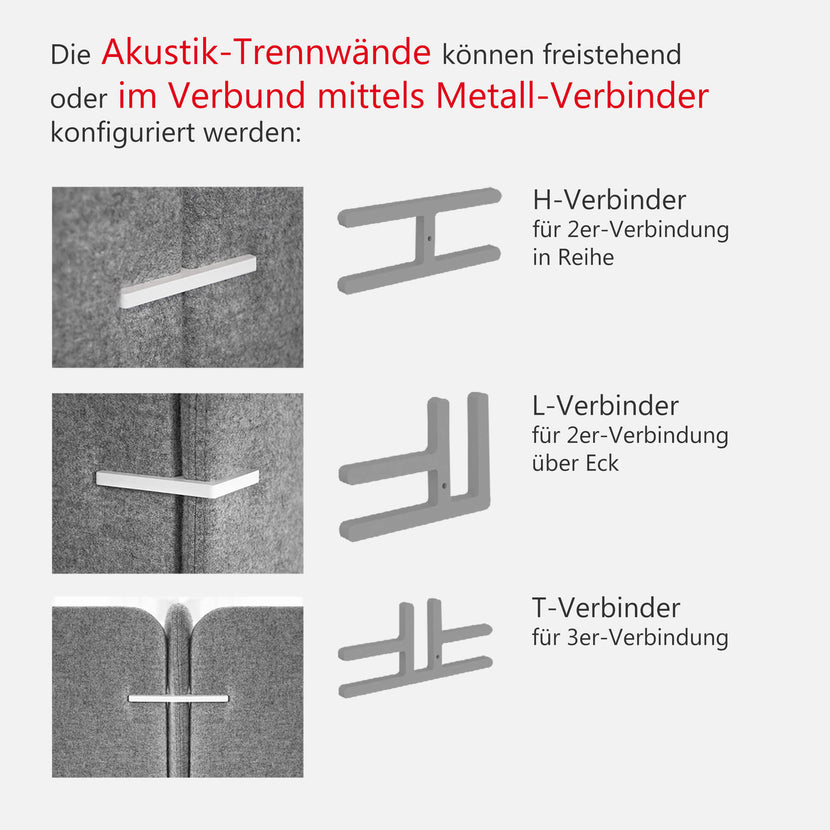 FREE STANDING Akustik-Trennwand | Polyesterbezug LUCIA