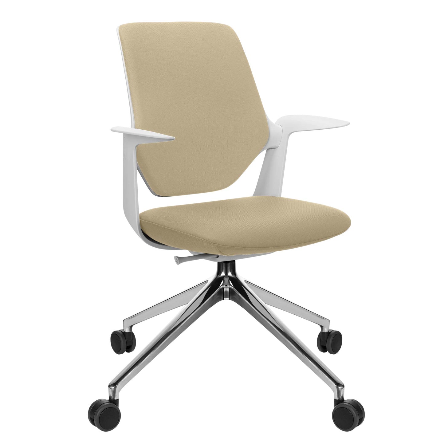 profim - Chaise pivotante TRILLO PRO | Structure en aluminium poli, dossier rembourré, mécanisme synchrone, gris clair