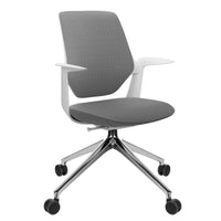 profim - Chaise pivotante TRILLO PRO | Structure en aluminium poli, dossier rembourré, mécanisme synchrone, gris clair