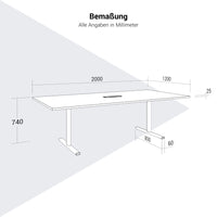 TABELLA DELLA CONFERENZA T-SEY | 2000 x 1200 mm (8-10 persone), elettrificato, acero