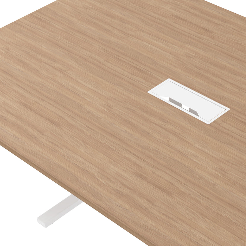 T-EASY Tableau de conférence | 2000 x 1200 mm (8 - 10 personnes), électrifié, chêne ambre