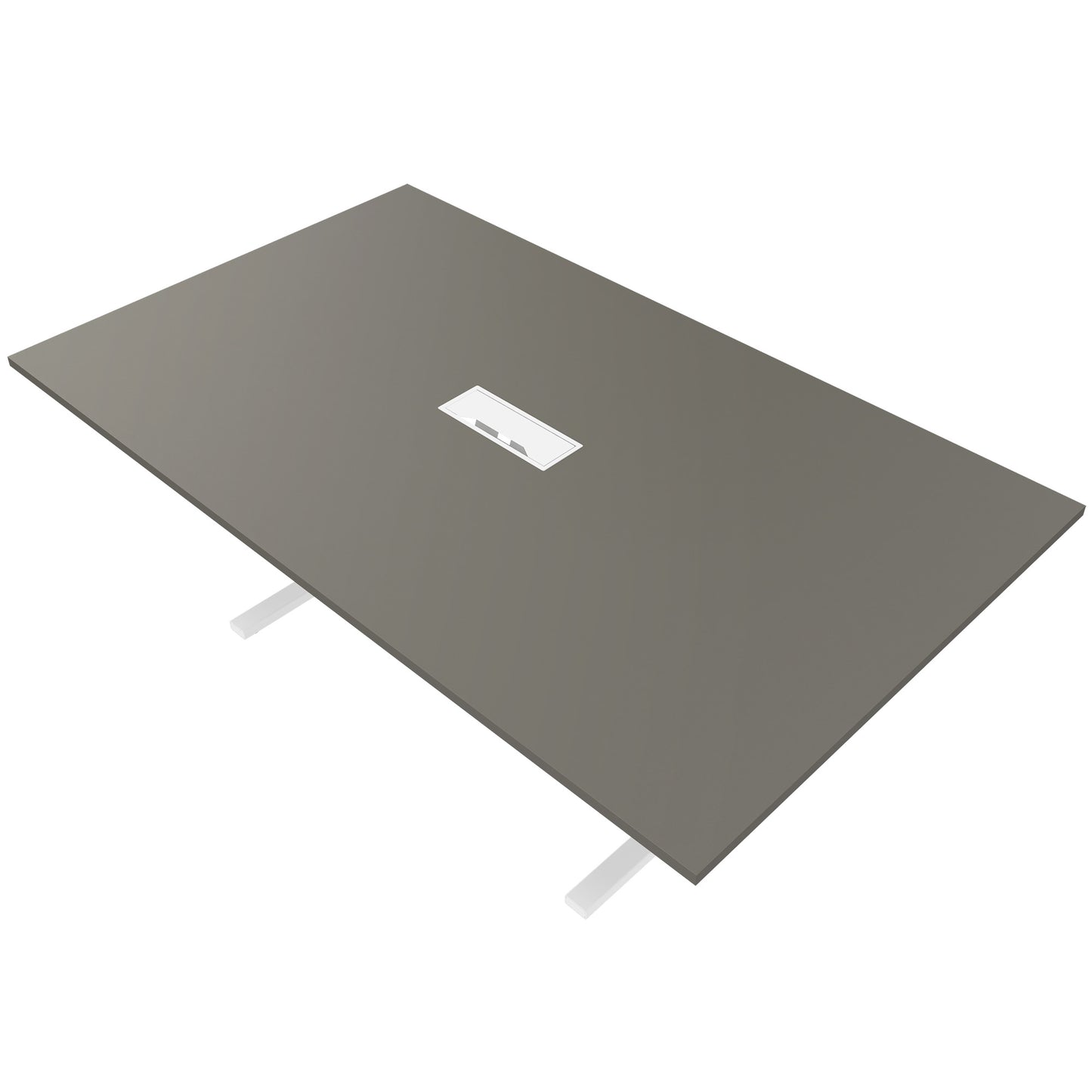 T-EASY Konferenztisch | 2000 x 1200 mm (8 - 10 Personen), elektrifiziert, Cubanitgrau