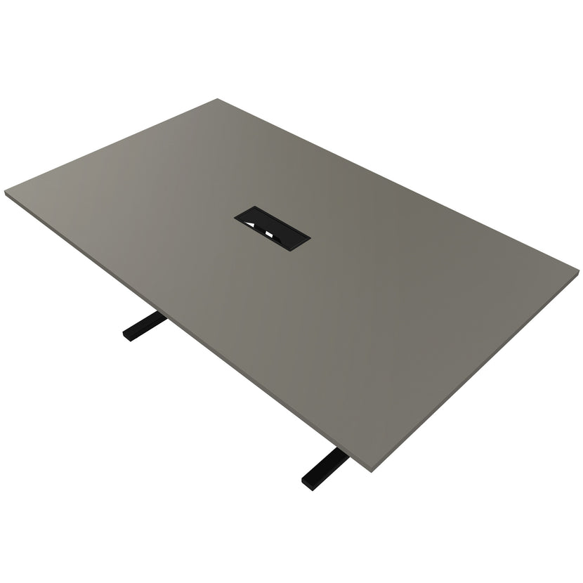 T-EASY Tableau de conférence | 2000 x 1200 mm (8 - 10 personnes), électrifié, gris cubanite
