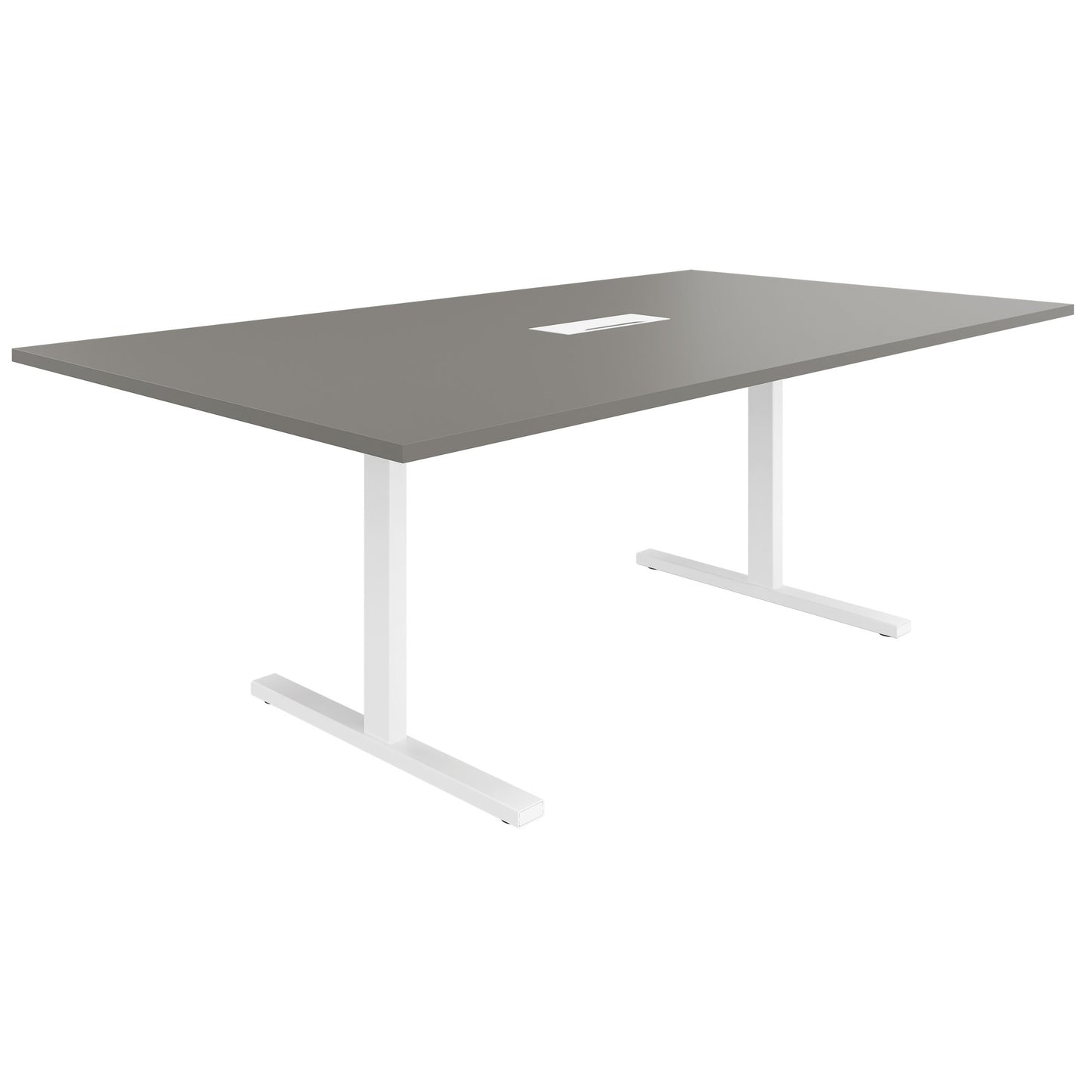 T-EASY Konferenztisch | 2000 x 1200 mm (8 - 10 Personen), elektrifiziert, Cubanitgrau