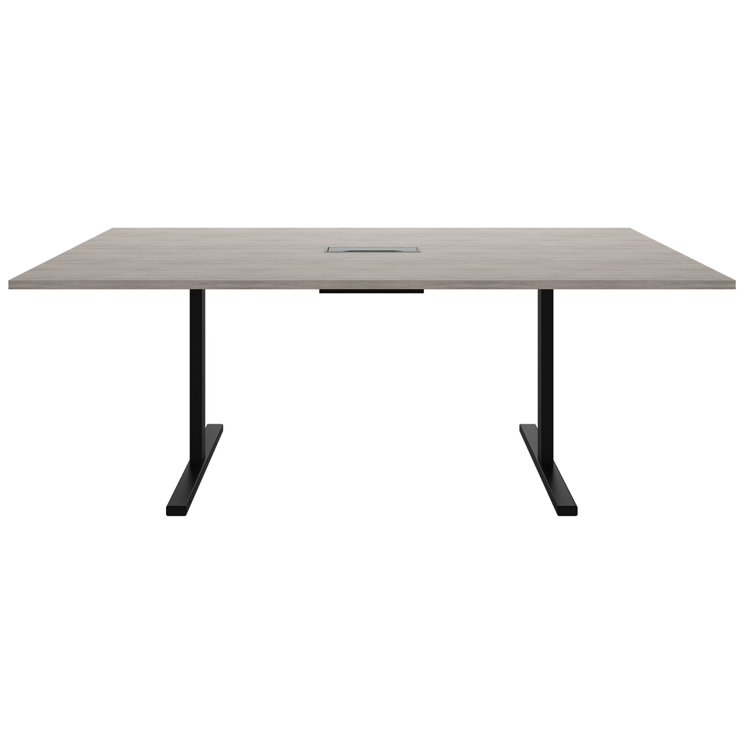 Table de conférence T-EASY | 2000 x 1200 mm (8 - 10 personnes), électrifié, chêne du nord gris