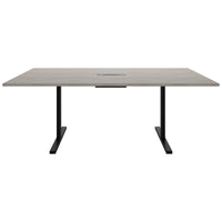 Table de conférence T-EASY | 2000 x 1200 mm (8 - 10 personnes), électrifié, chêne du nord gris