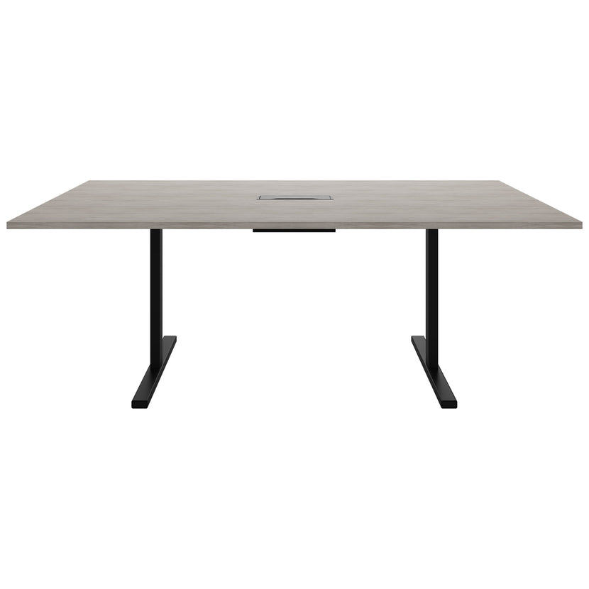 T-EASY Tableau de conférence | 2000 x 1200 mm (8 - 10 personnes), électrifié, gris de chêne nord