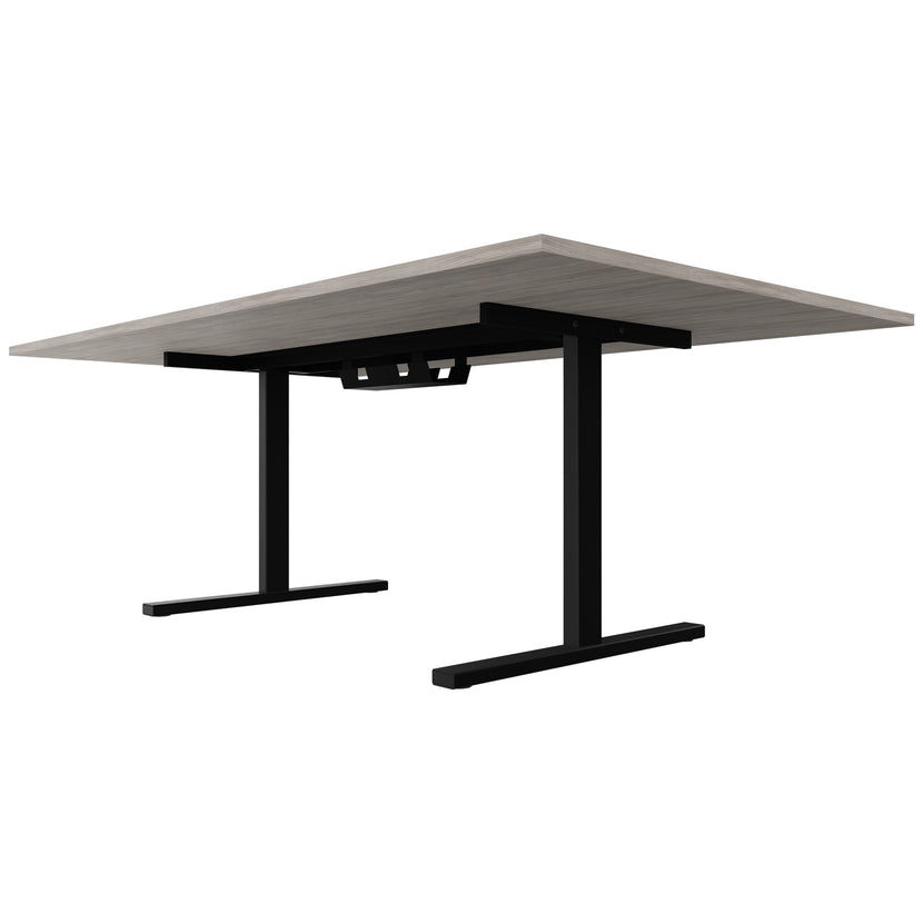 T-EASY Tableau de conférence | 2000 x 1200 mm (8 - 10 personnes), électrifié, gris de chêne nord