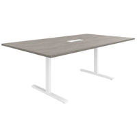 Table de conférence T-EASY | 2000 x 1200 mm (8 - 10 personnes), électrifié, chêne du nord gris