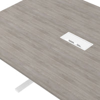 Table de conférence T-EASY | 2000 x 1200 mm (8 - 10 personnes), électrifié, chêne du nord gris