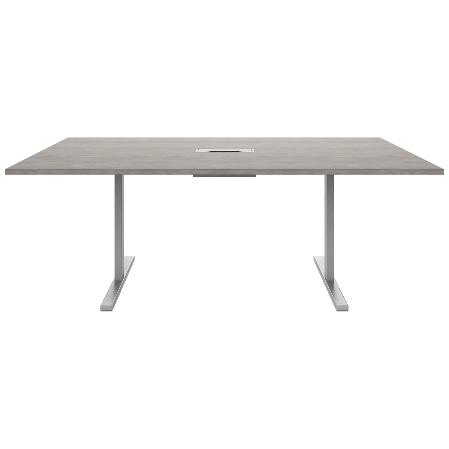 Table de conférence T-EASY | 2000 x 1200 mm (8 - 10 personnes), électrifié, chêne du nord gris