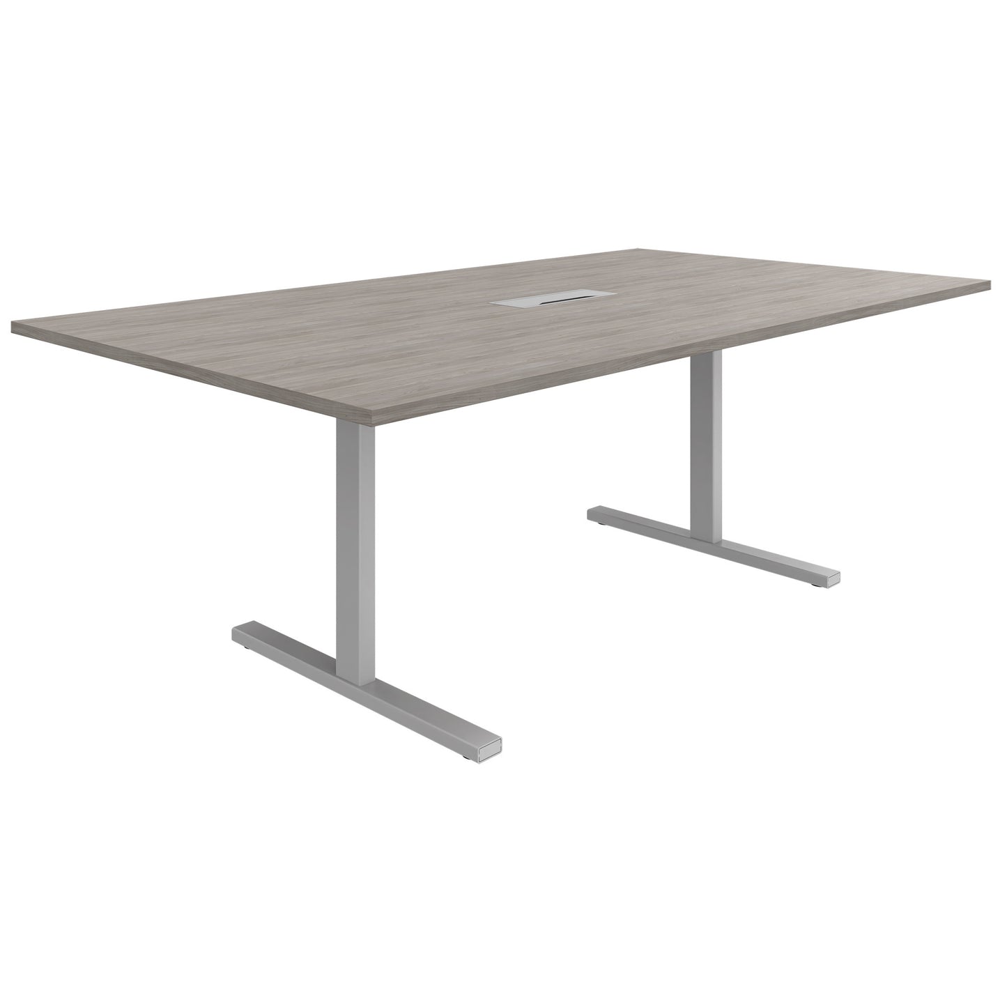 Table de conférence T-EASY | 2000 x 1200 mm (8 - 10 personnes), électrifié, chêne du nord gris